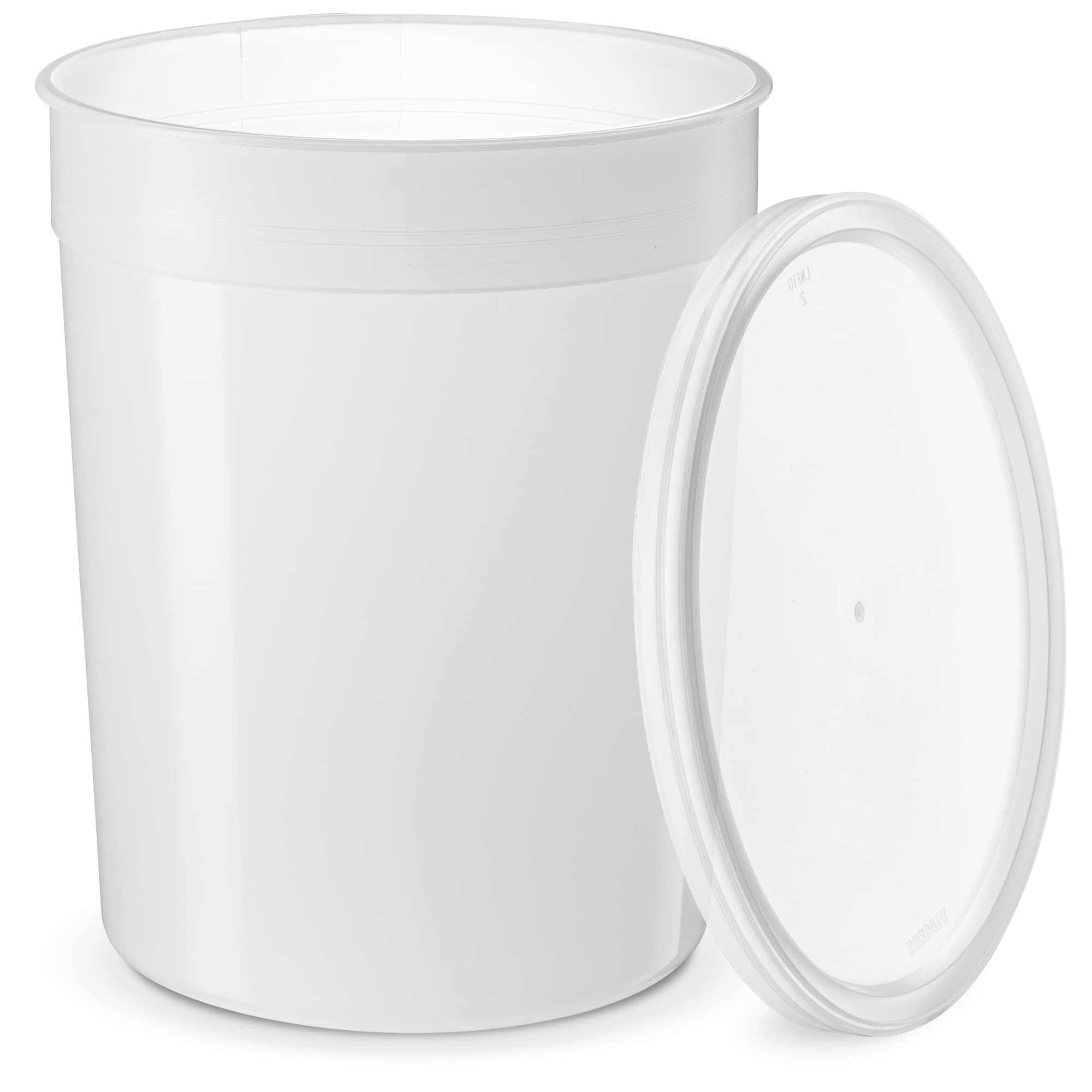 6-Pack 128 oz Disposable Plastic Food Storage Containers with Lids - BPA-Free Deli Containers, Ice Cream Buckets & Soup Pails - Perfect for Meal Prep, Restaurant Takeout, Catering & Home Storage