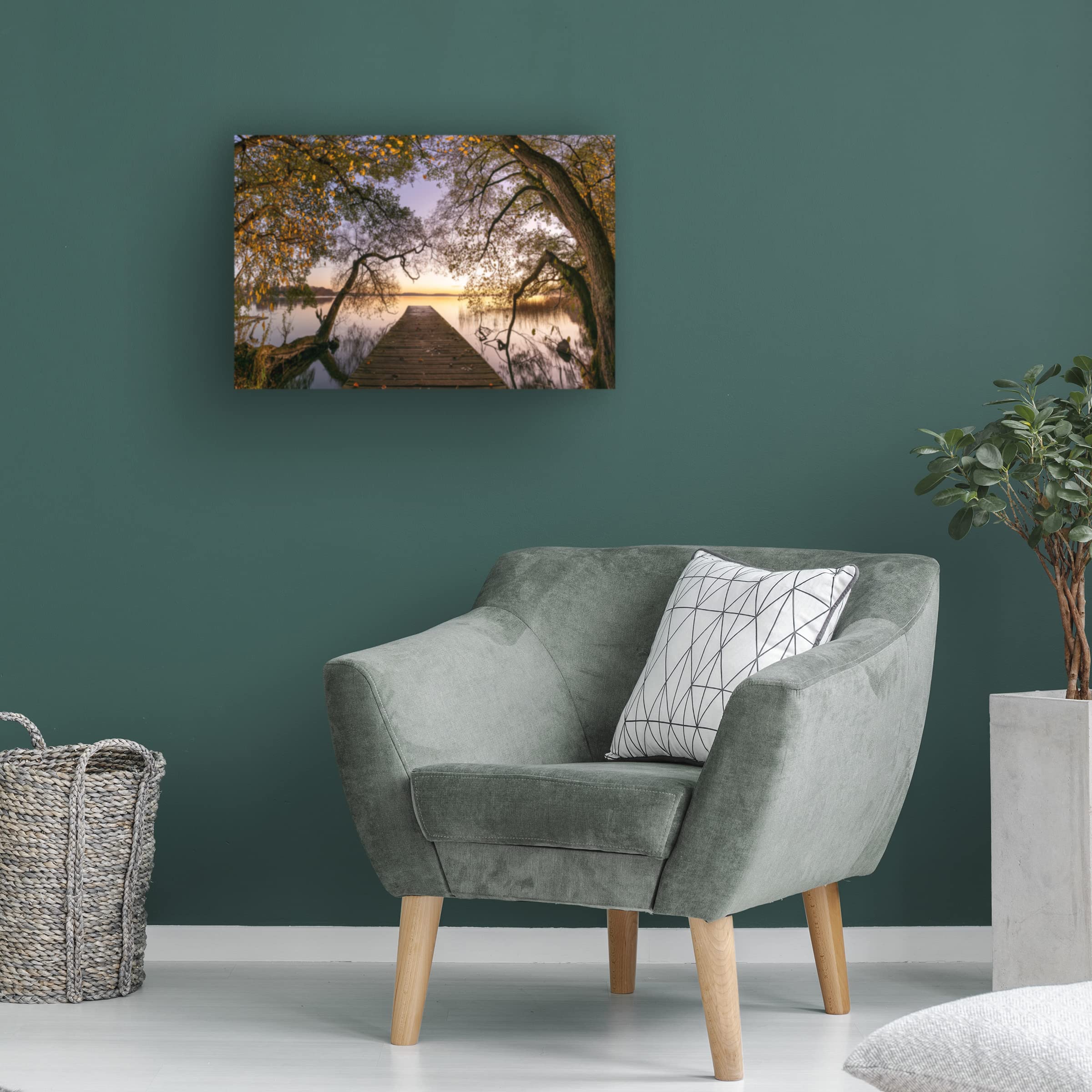 Trademark Fine Art 'Autumn 2' Canvas Wall Art by Keller - Fall Landscape Painting for Living Room, Bedroom & Office Decor