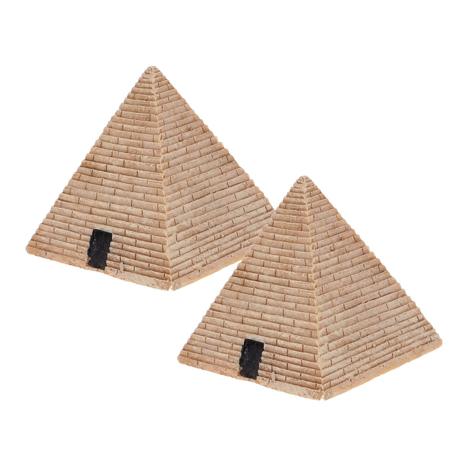 Yardwe 2pcs Mini Pyramid Decor - Egyptian Resin Crafts for Home & Car Display