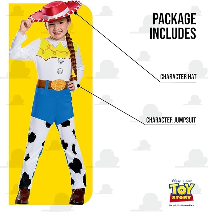 Disney Official Jessie Cowgirl Costume for Girls - Toy Story Inspired Cowgirl Outfit for Halloween, Cosplay & Birthday Parties (XS, S, M) | Perfect for Dress-Up, Role Play & Themed Events