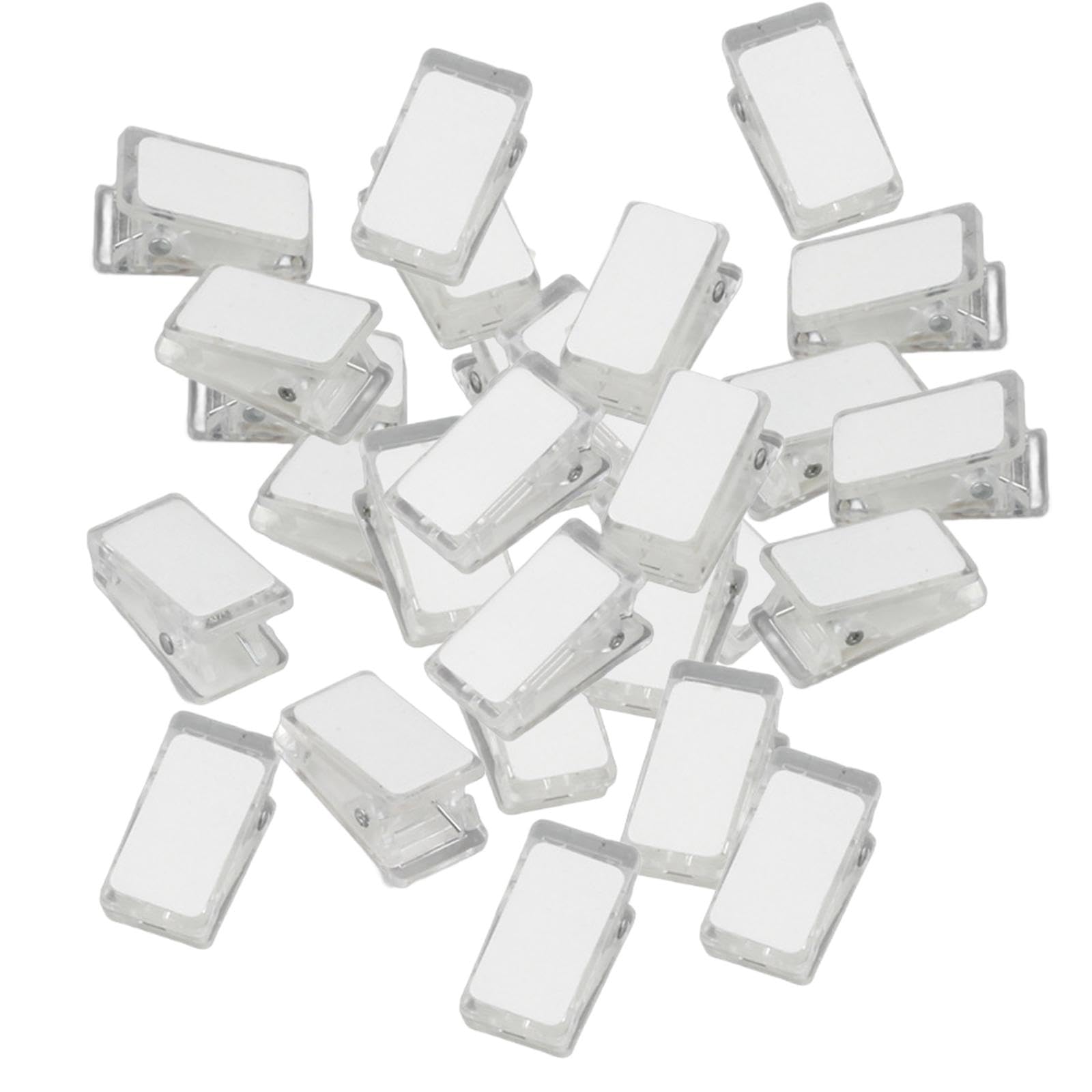 UGPLM 100x Clear Photo Hanging Clips - Transparent Spring Clips for Photos, Cards & Paper - Double Sided Adhesive Mini Clips for Home, Office & Classroom Decor
