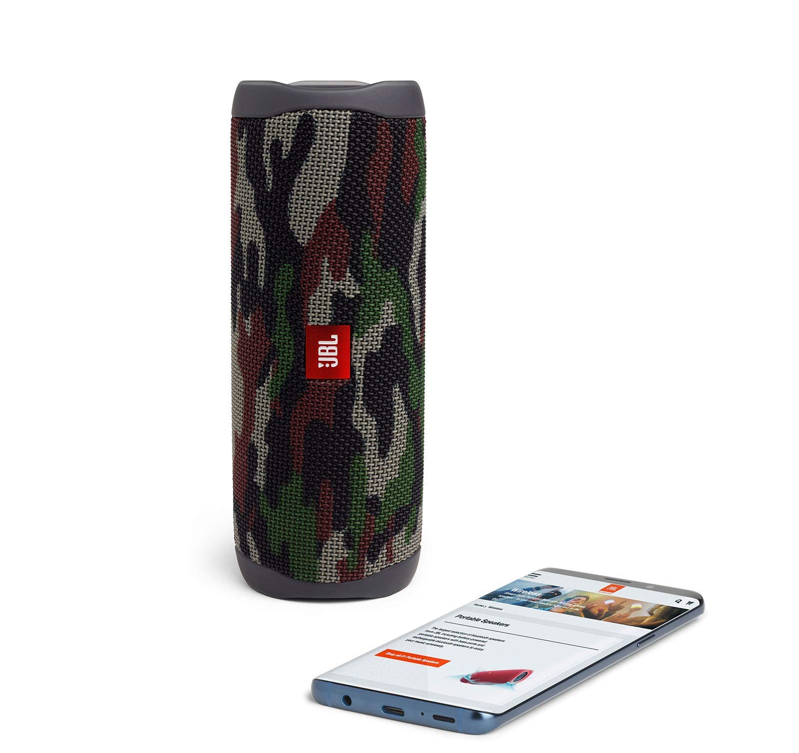 JBL FLIP 5 Waterproof Portable Bluetooth Speaker - Wireless Outdoor Speaker with 12 Hours Playtime, IPX7 Waterproof, JBL Bass Radiator - Perfect for Beach, Pool, Camping & Travel (Renewed)