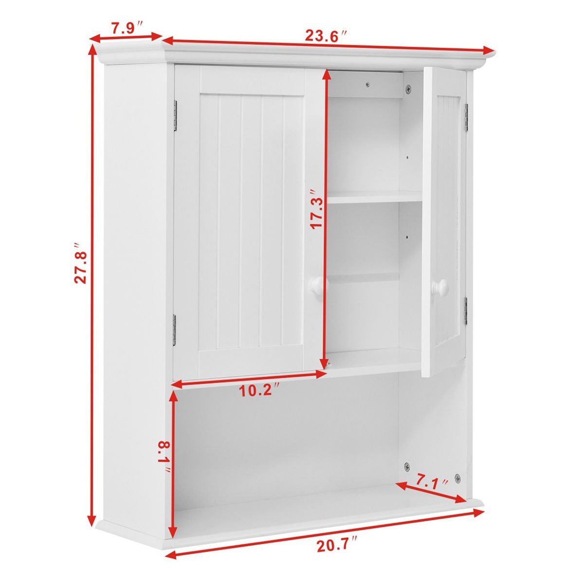 Wall Mounted Bathroom Medicine Cabinet - Durable & Stylish Storage for Bathroom, Kitchen, and Vanity Organization