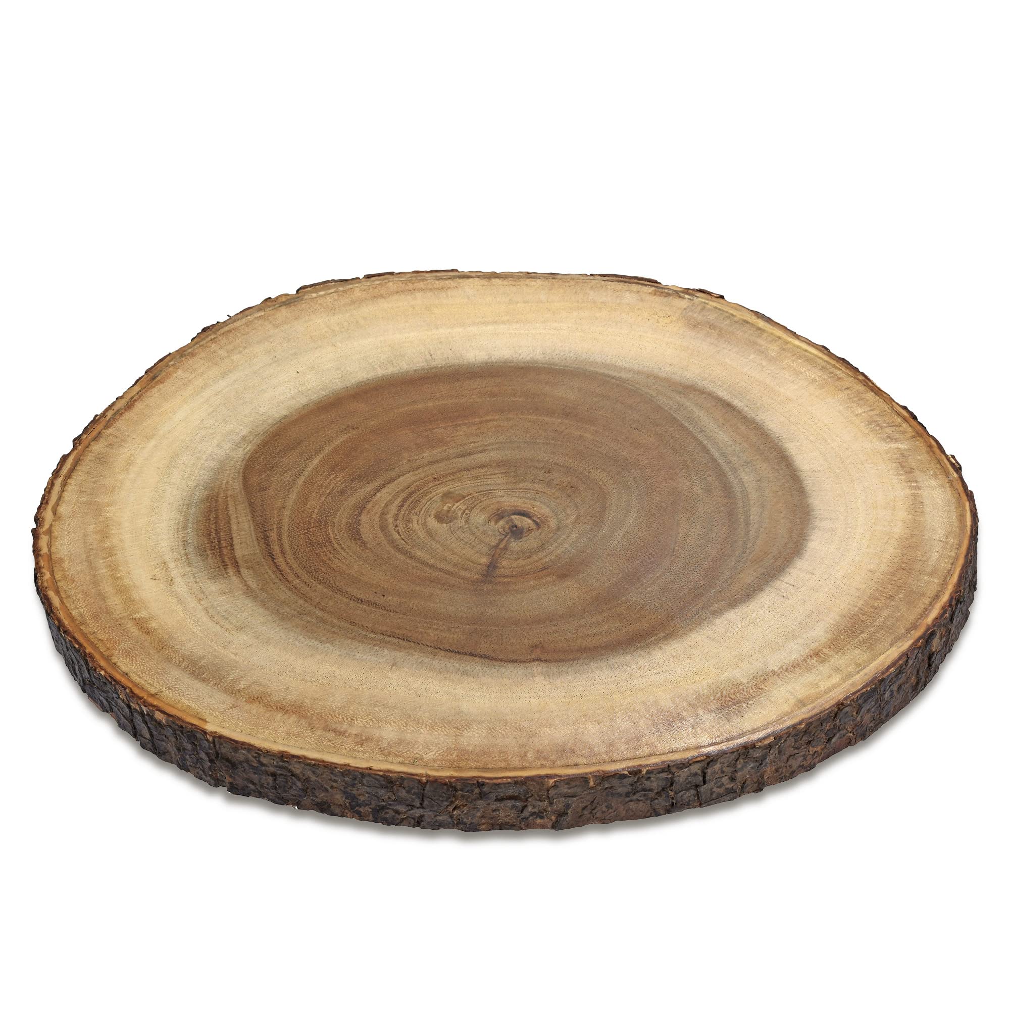 AeraVida 12-Inch Natural Rain Tree Wood Round Cutting Board - Multipurpose Chopping Board, Serving Platter for Fruits, Salads, Cheese & Charcuterie - Elegant Wooden Bowl for Home Décor & Kitchen Use - Perfect for Entertaining, Daily Cooking & Stylish Presentation
