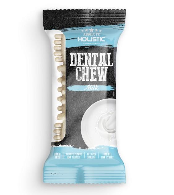 Absolute Holistic Dental Dog Chews - Milk Flavor | Natural Teeth Cleaning Treats for Dogs | Promotes Oral Health & Fresh Breath | Perfect for Puppies & Adult Dogs at Home or Travel