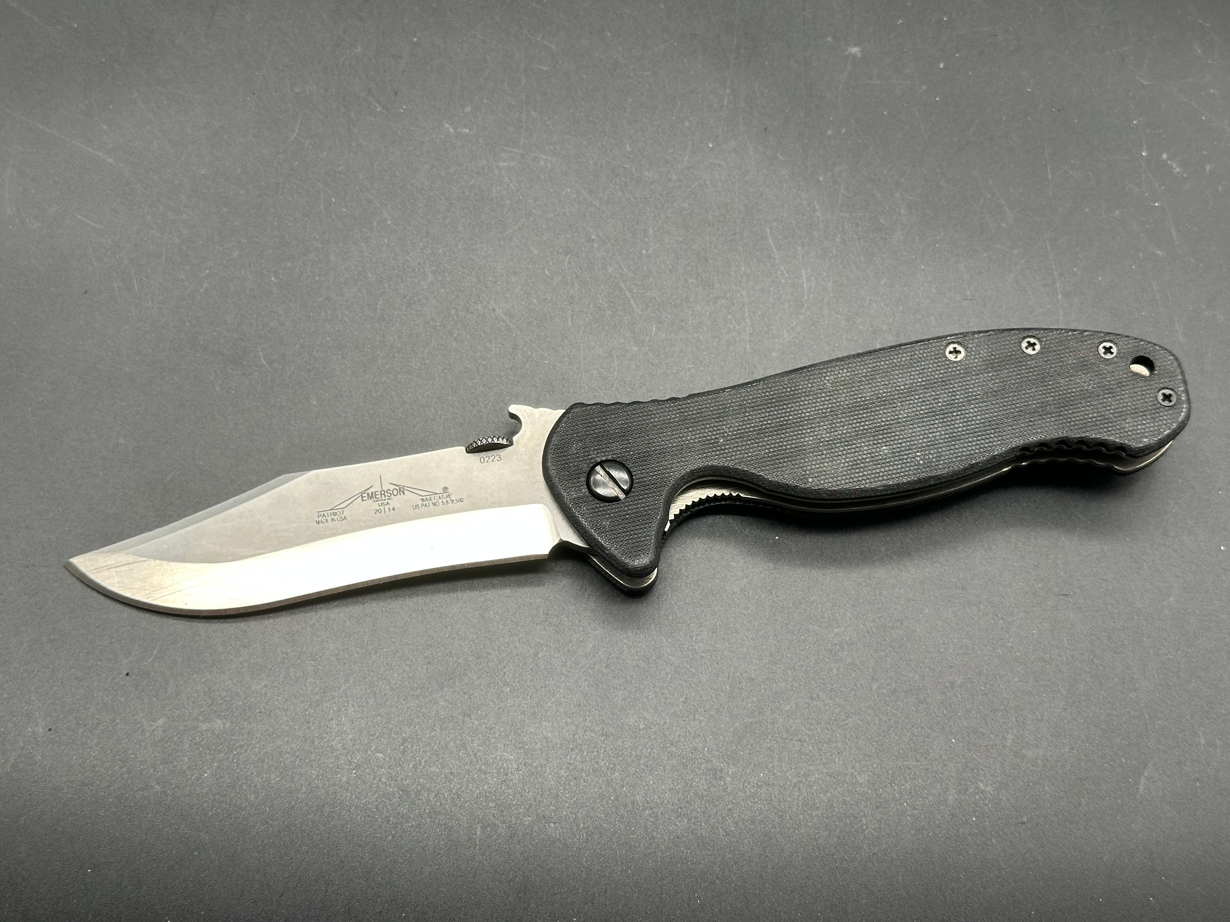 Emerson Patriot Knife - Premium Tactical Folding Knife with Durable Stainless Steel Blade - Serial #223 - Ideal for Camping, Hiking, and Outdoor Survival Gear