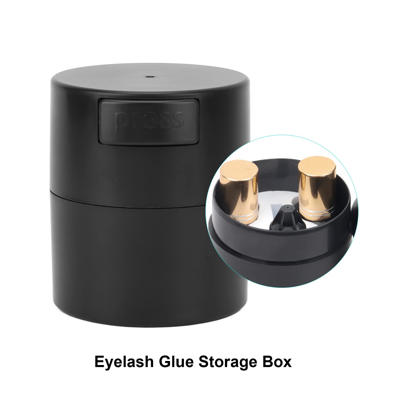Professional Eyelash Glue Storage Box - Negative Pressure Large Capacity Lash Extension Adhesive Container for Makeup Artists (Black) | Perfect for Salon, Home Use & Travel