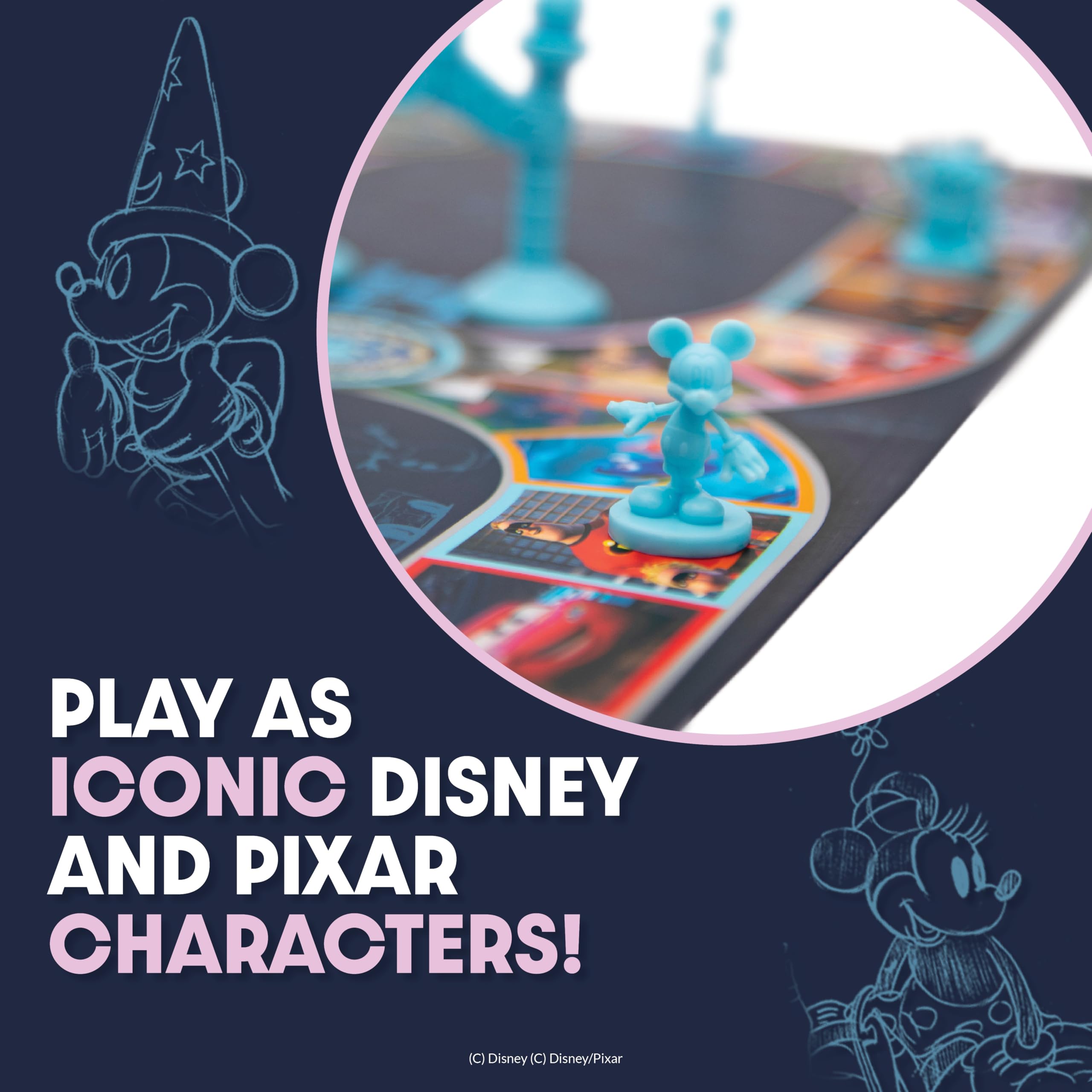 Disney Trivia Board Game - Magical World of Disney Family Game Night for Kids & Adults (Ages 6+) - Fun Multiplayer Travel Game for Parties, Family Gatherings & Disney Fans