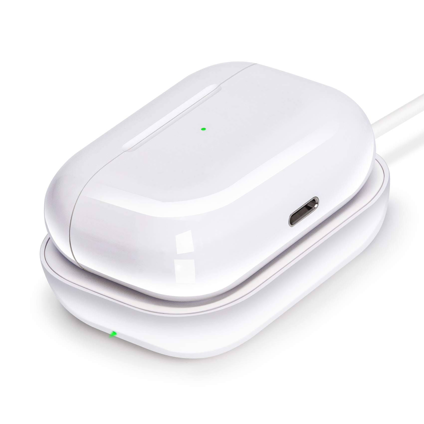 Wireless Charger for AirPods 4 & AirPods Pro 2 with Active Noise Cancellation - Fast Charging Case Compatible with iPhone 14/13/12 - Perfect for Travel, Workouts & Daily Commute (White)