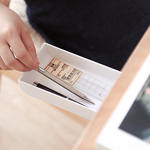 2-Pack Pop-Up Desk Pencil Drawer Organizer - Hidden Student Storage Tray for Office, School & Home - White | Perfect for Organizing Pens, Markers & Stationery on Study Desks & Workstations