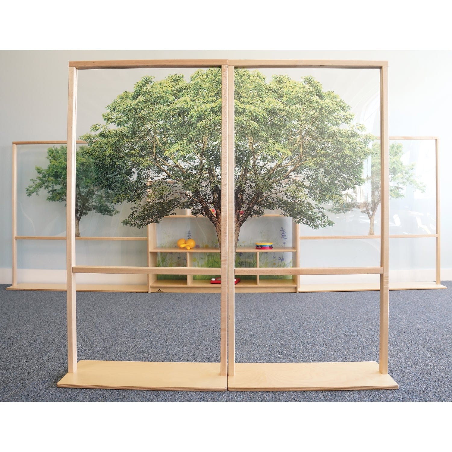 Nature View Floor Standing Partition 25W - Privacy Screen Divider with Natural Design for Office, Home, and Event Spaces - Perfect for Workspaces, Living Rooms, and Conference Areas
