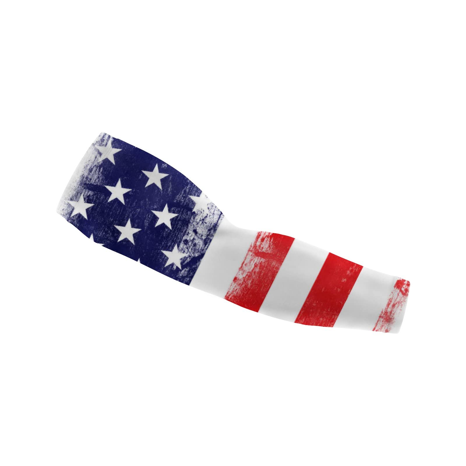 Vantaso Cooling Arm Sleeves - Unisex UV Sun Protection Sports Arm Covers with American Flag Design, Breathable Ice Silk Fabric (Sizes S-XXL) - Perfect for Running, Cycling, Hiking & Outdoor Activities