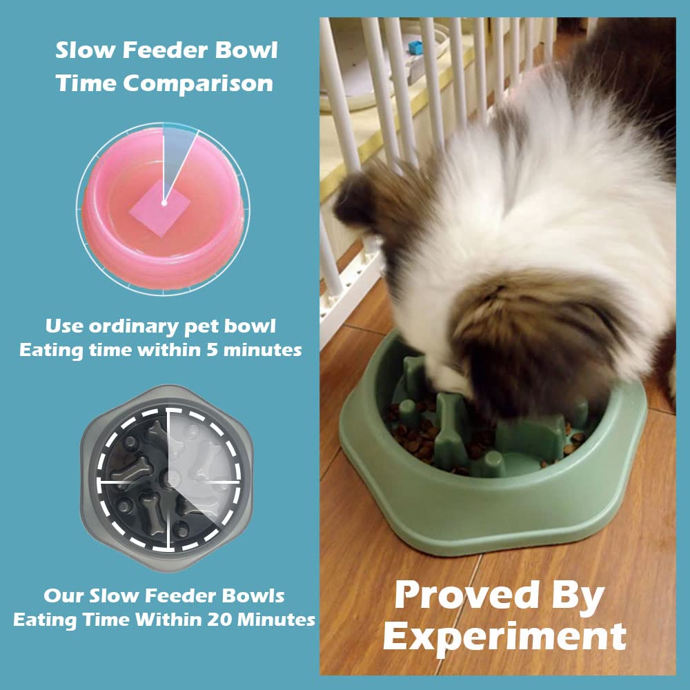CAISHOW Slow Feeder Dog Bowl - Anti-Gulping Pet Food Dish for Healthy Eating, Interactive Bloat Stop Design, Non-Slip Base for Small & Medium Dogs - Perfect for Mealtime Fun and Preventing Digestive Issues