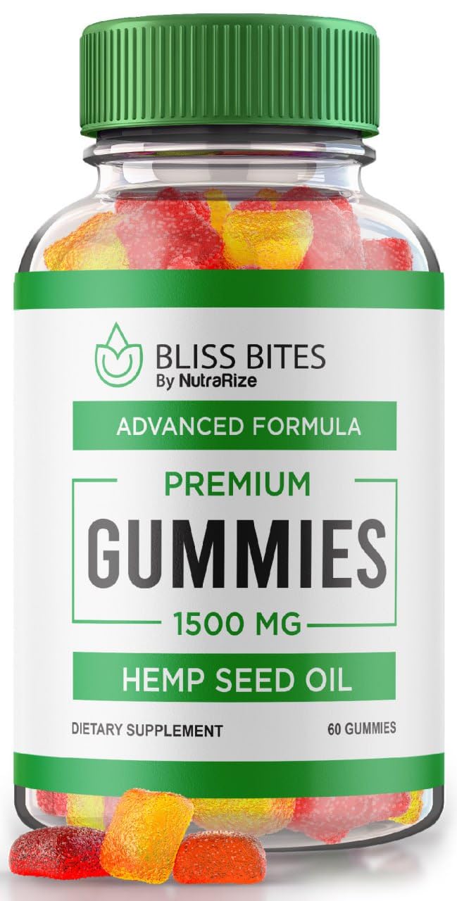 Premium Hemp Gummies for Relaxation & Focus - Bliss Bites Tranquility Supplement with Natural Ingredients, Stress Relief & Mental Clarity (60 Count) - Perfect for Daily Wellness, Meditation & Work Focus