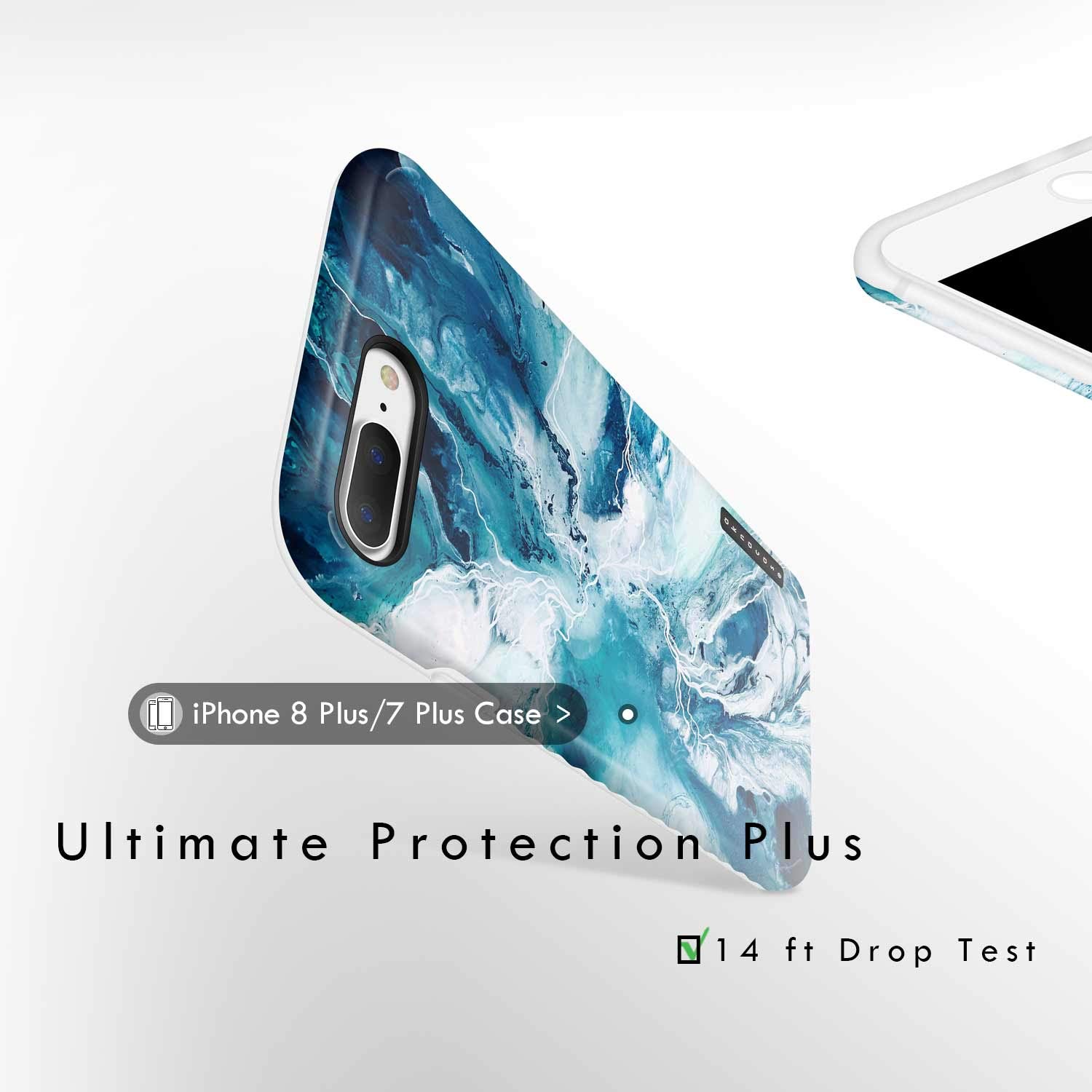 Premium Watercolor iPhone 8 Plus & iPhone 7 Plus Case - Akna GripTight Series Shockproof Silicone Cover with Ultra HD Print (Graphic 102241-US) - Perfect for Daily Protection & Stylish Outfit Matching