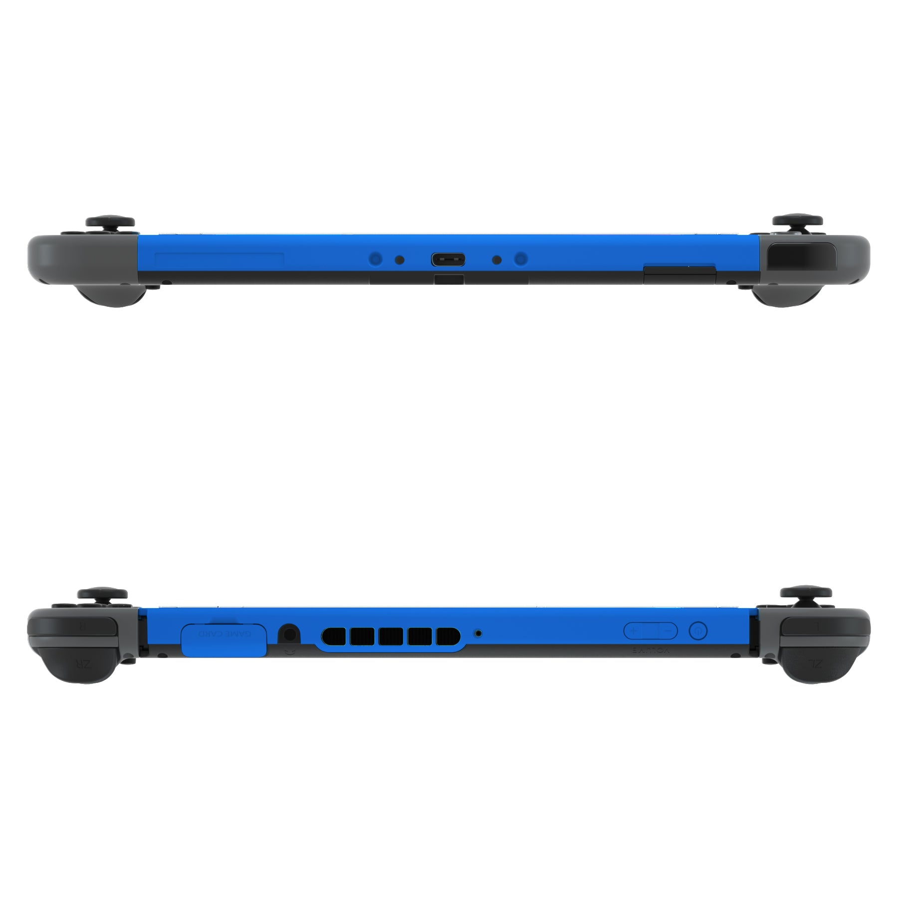 eXtremeRate DIY Replacement Housing Shell Front Frame with Volume & Power Buttons for Nintendo Switch Console - Blue | Custom Gaming Accessories for Switch Lite/OLED Models | Perfect for Console Repair & Modding Projects
