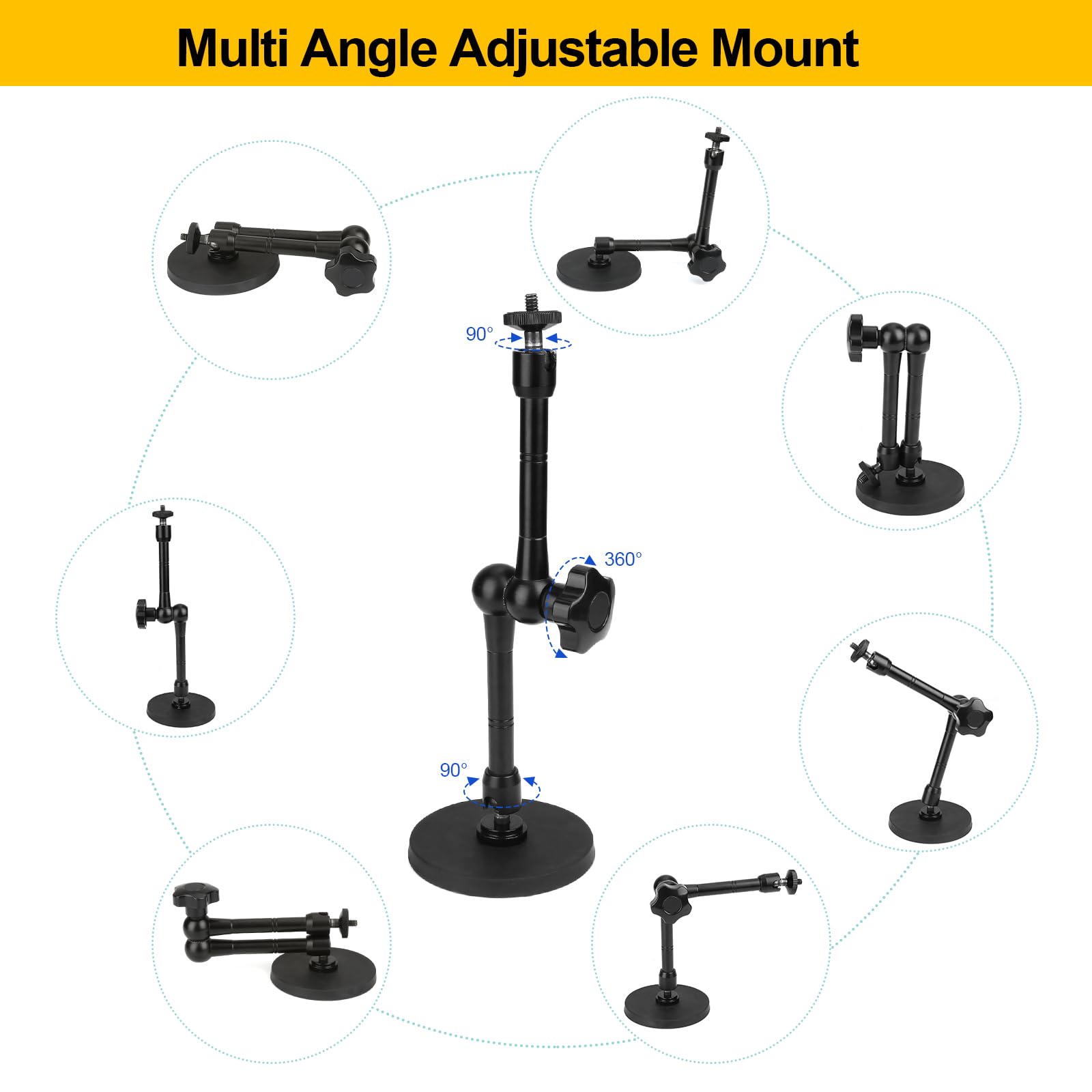 Magnetic Camera Mount for GoPro Hero 11/10/9/8/7, Insta360, DJI Osmo, AKASO Action Cam - 3.46