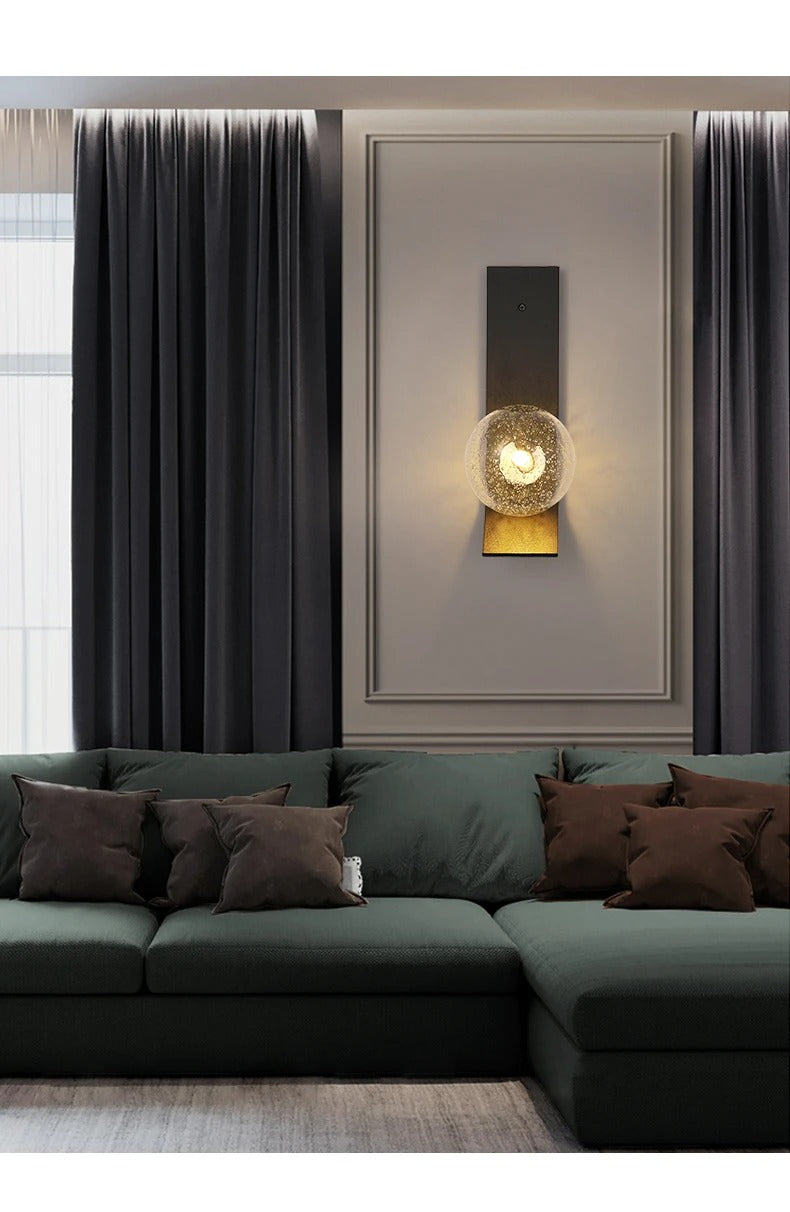 Modern Soot Glass Bedside Wall Lamp - Dimmable LED Night Light for Bedroom, Nursery & Reading Nook - Warm White Ambient Lighting for Relaxation & Sleep