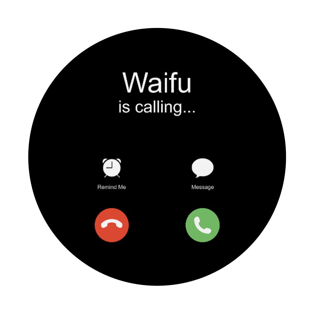 Funny Japanese Anime Kawaii Waifu Phone Call PopSockets Grip and Stand for Phones and Tablets - Perfect for Anime Fans and Daily Use
