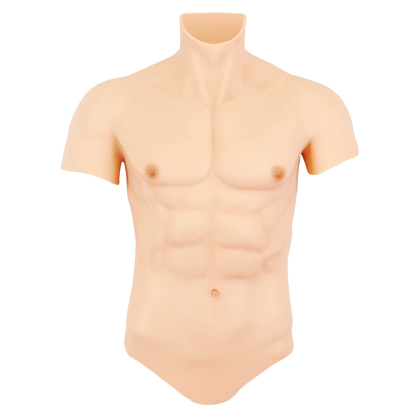 Realistic Silicone Muscle Chest Plate - Fake Male Torso for Cosplay, Halloween Costume & Bodybuilding - Perfect for Costume Parties, Theater Performances & Cosplay Events