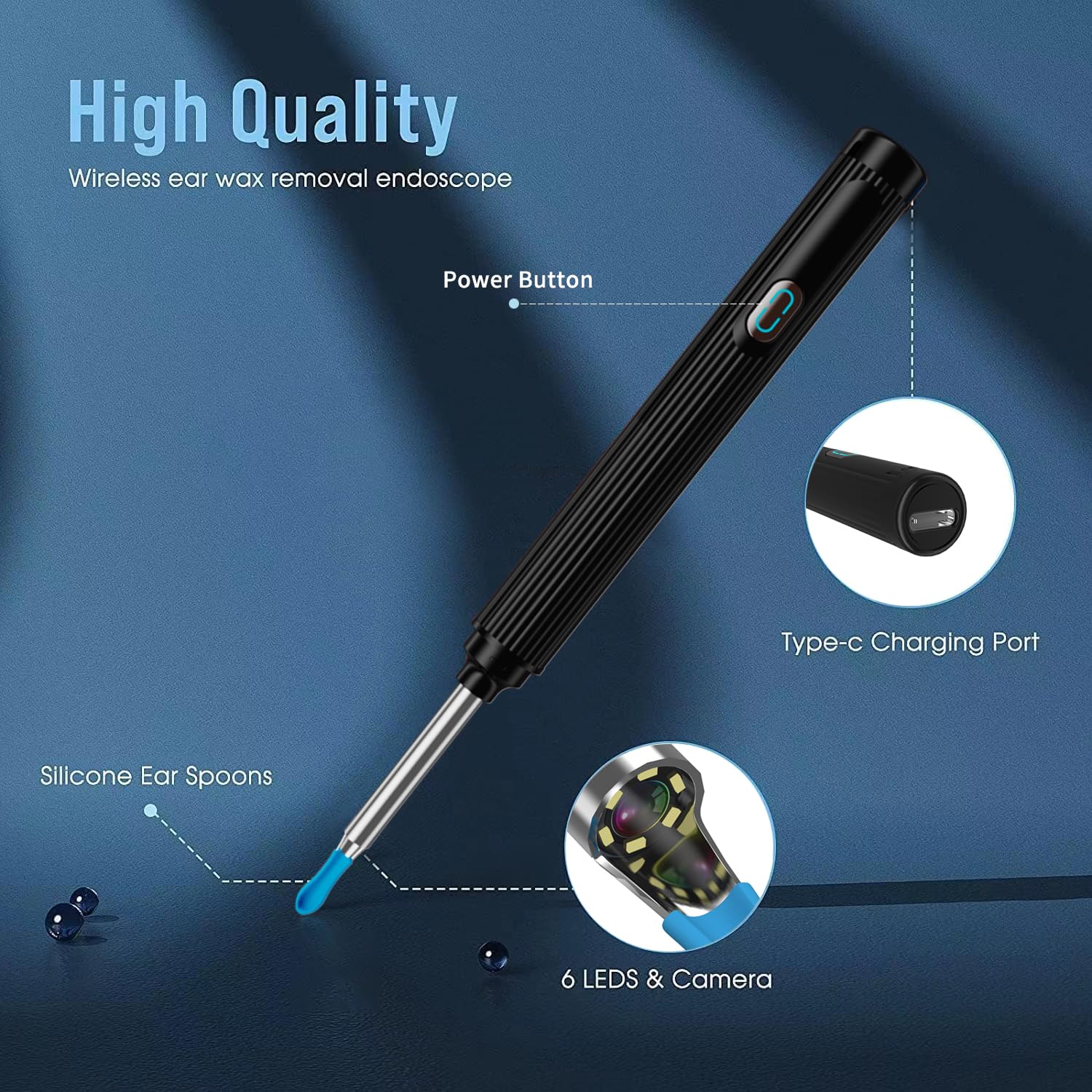 Ear Wax Removal Tool with 1080P Camera & Light - Ear Cleaner Kit for iOS & Android - Safe Earwax Removal for Adults & Kids - Perfect for Home Use & Travel Hygiene Care
