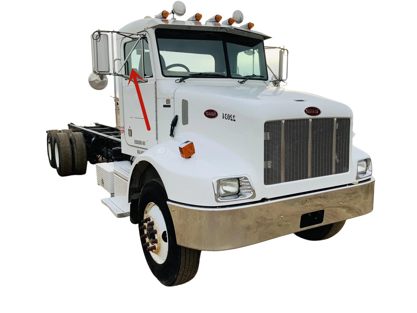 Peterbilt 300 349 353 357 359 375 379 378 Front Door Window Glass Replacement with Vent Style - Perfect for Truck Cab Door Repair & Maintenance