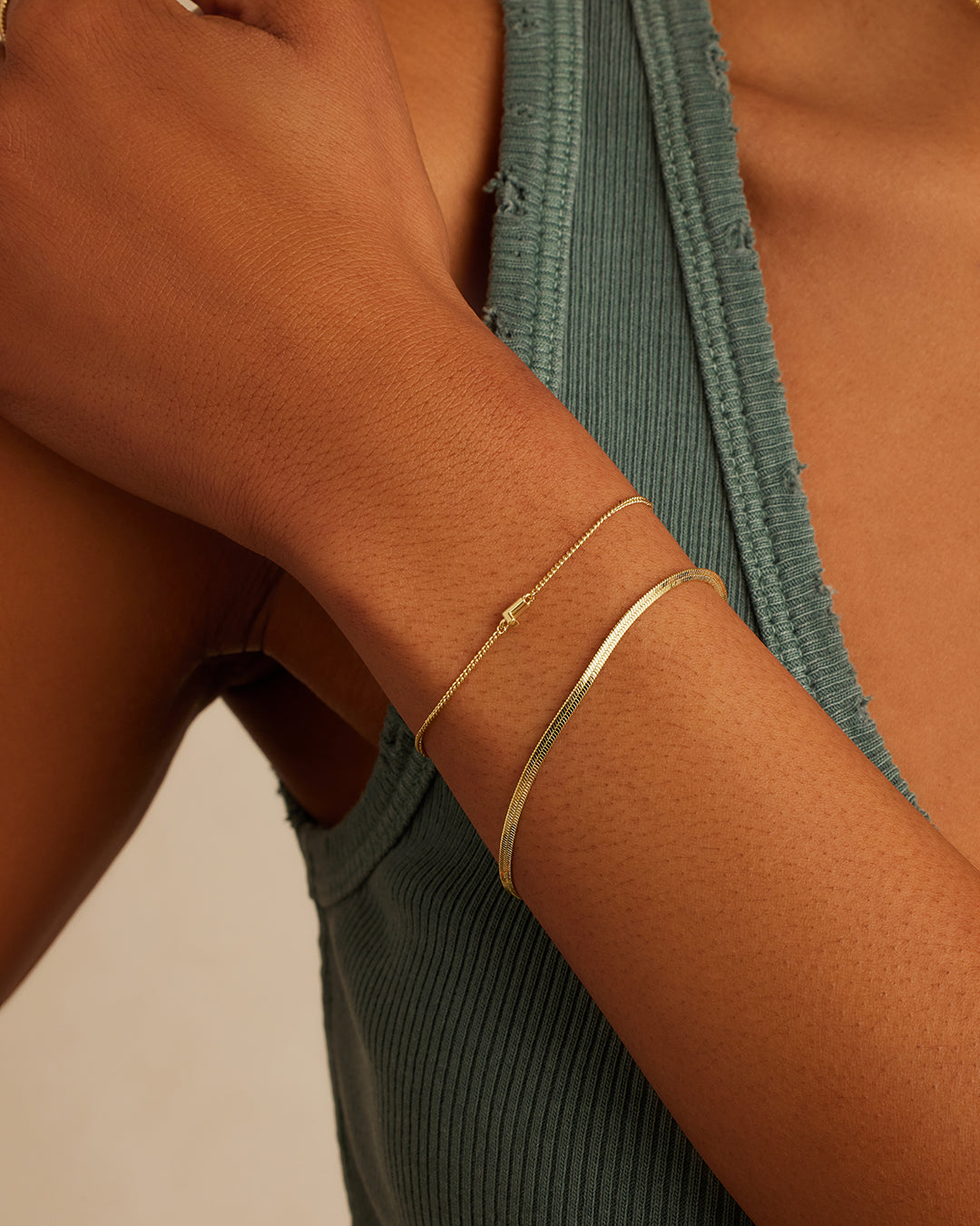 Wilder Mini Alphabet Bracelet - Personalized Initial Letter Bracelet for Women & Girls - Trendy Stackable Jewelry for Everyday Wear & Gifts