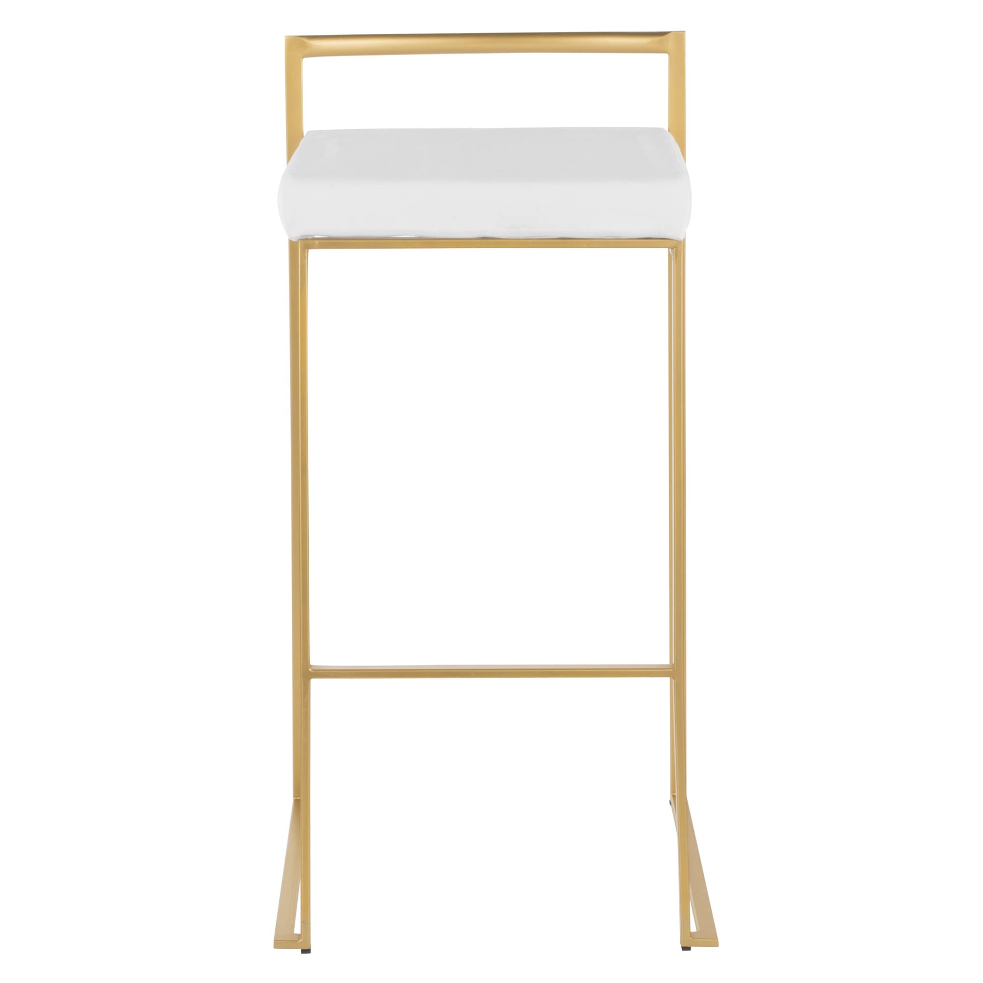 Fuji Stacker Bar Stool Set of 2 - Modern Adjustable Height Bar Chairs for Kitchen Island, Breakfast Nook & Home Bar - Durable Metal Frame & Comfortable Seat