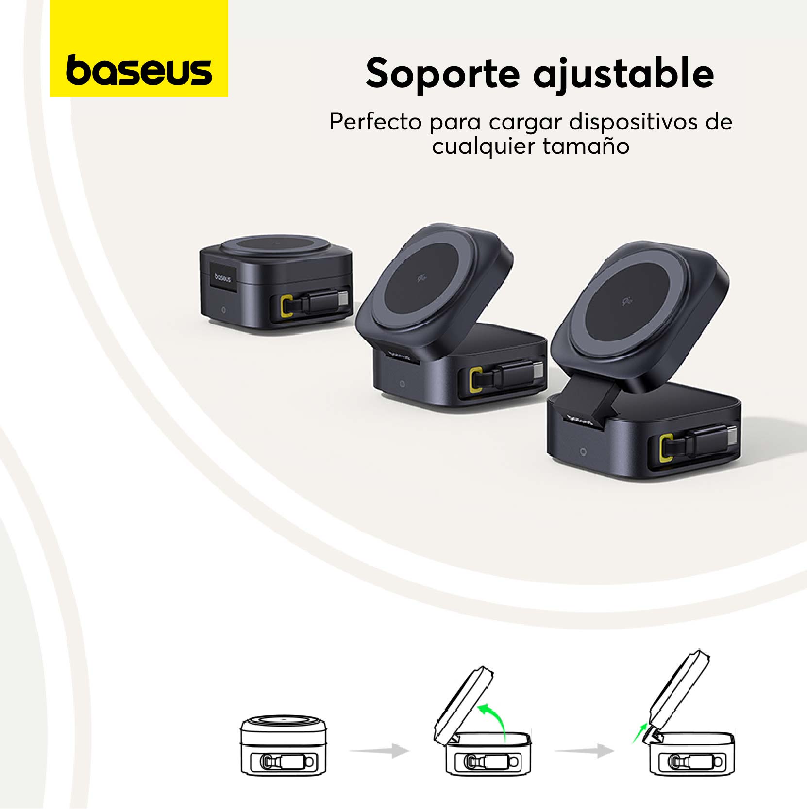 Baseus PicoGo 67W Qi2 Magnetic Wireless Charger 2-in-1 - Fast Charging for iPhone 15/14/13, Samsung Galaxy S23/S22 - Perfect for Home, Office & Travel