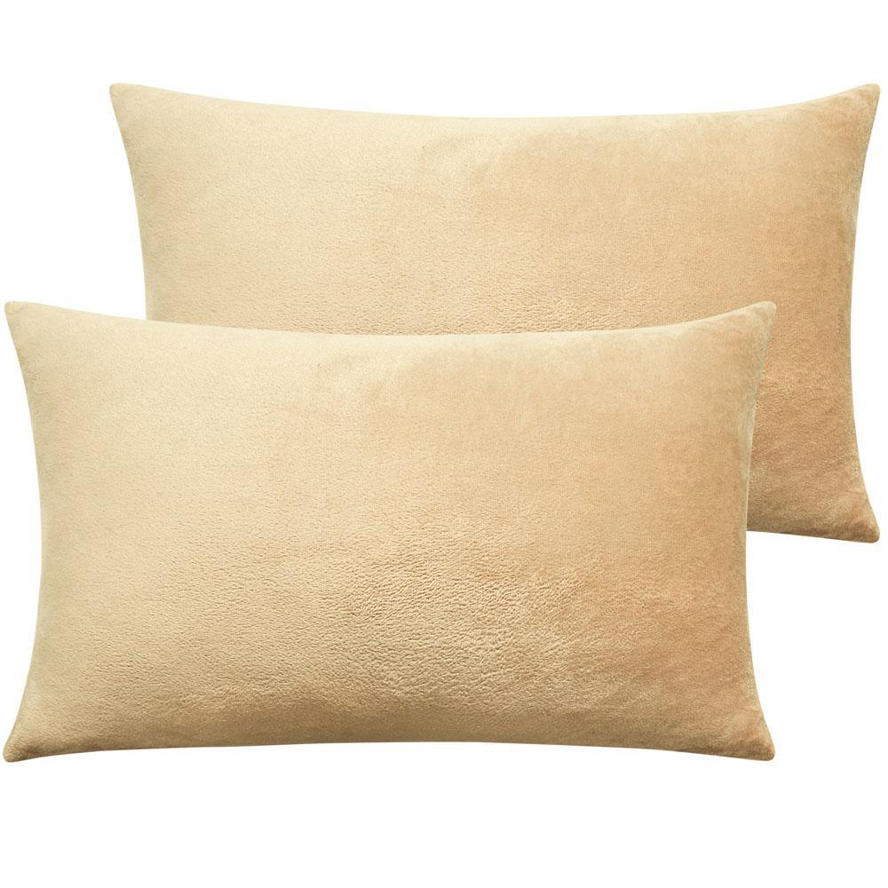 NTBAY 2 Pack Soft Velvet Throw Pillow Covers - 18x18 Inch Luxury Cushion Cases for Sofa, Bed, Couch Decor - Home & Living Room Accessories