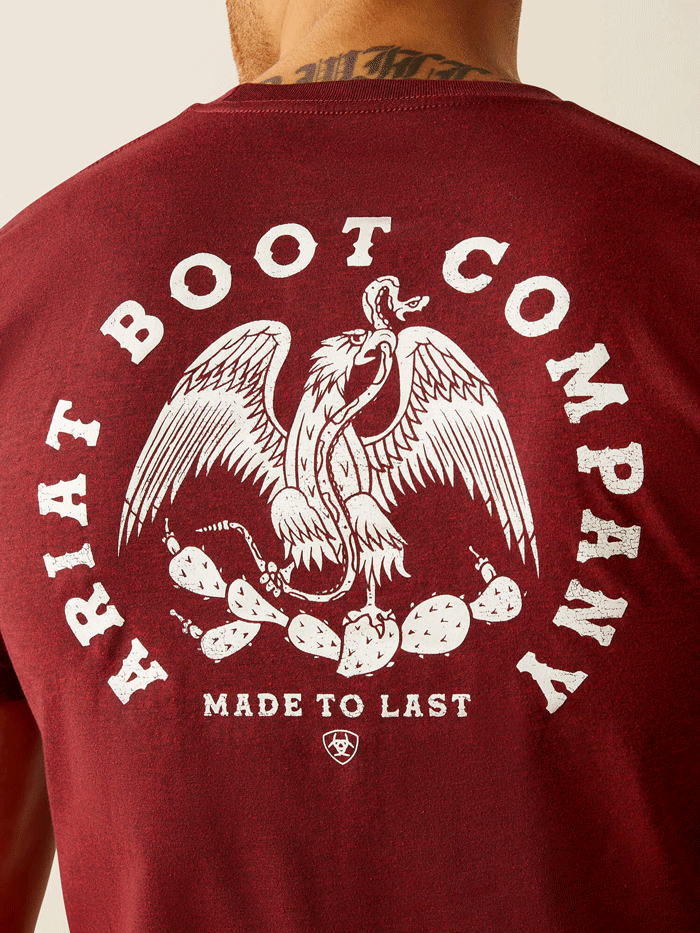 Ariat Men's Eagle and Snake Graphic T-Shirt - Burgundy Red Cotton Tee for Casual Wear & Western Style Outfits