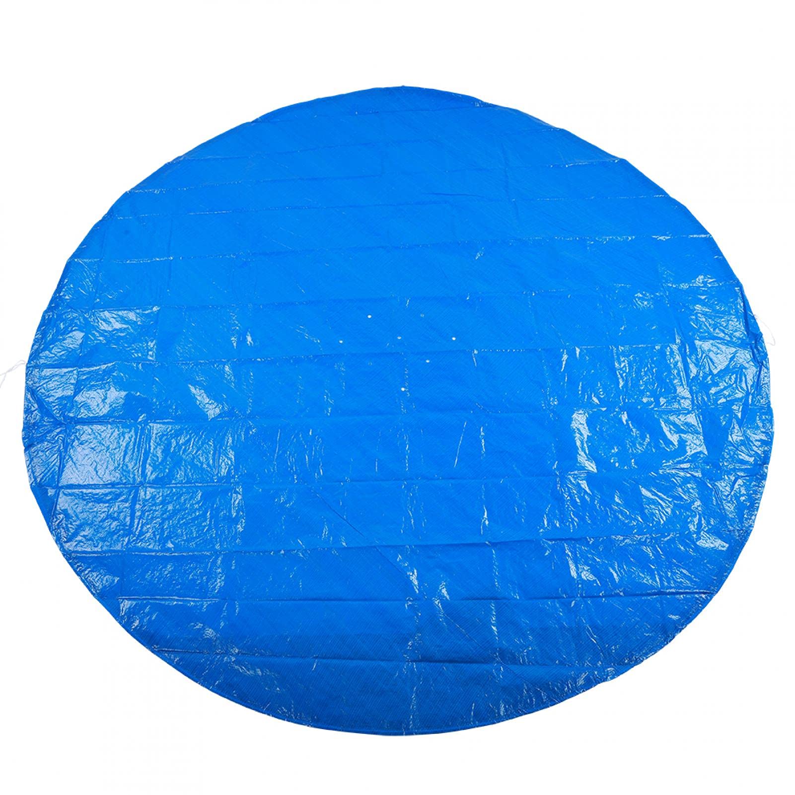 Kuuleyn Round Solar Cover for Above Ground Pools, 395CM PE Waterproof Swimming Pool Cover - Dust Proof, Rain Protection, Keeps Water Warm for Outdoor Pool Maintenance