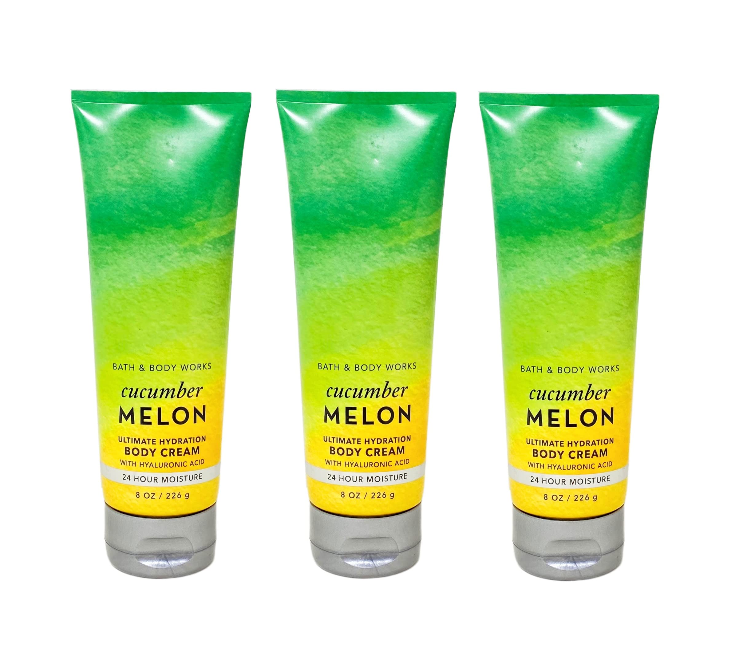 Bath & Body Works Cucumber Melon Ultimate Hydration Body Cream - 3 Pack Moisturizing Lotion for Dry Skin | Perfect for Daily Use, Gift Sets & Spa Nights