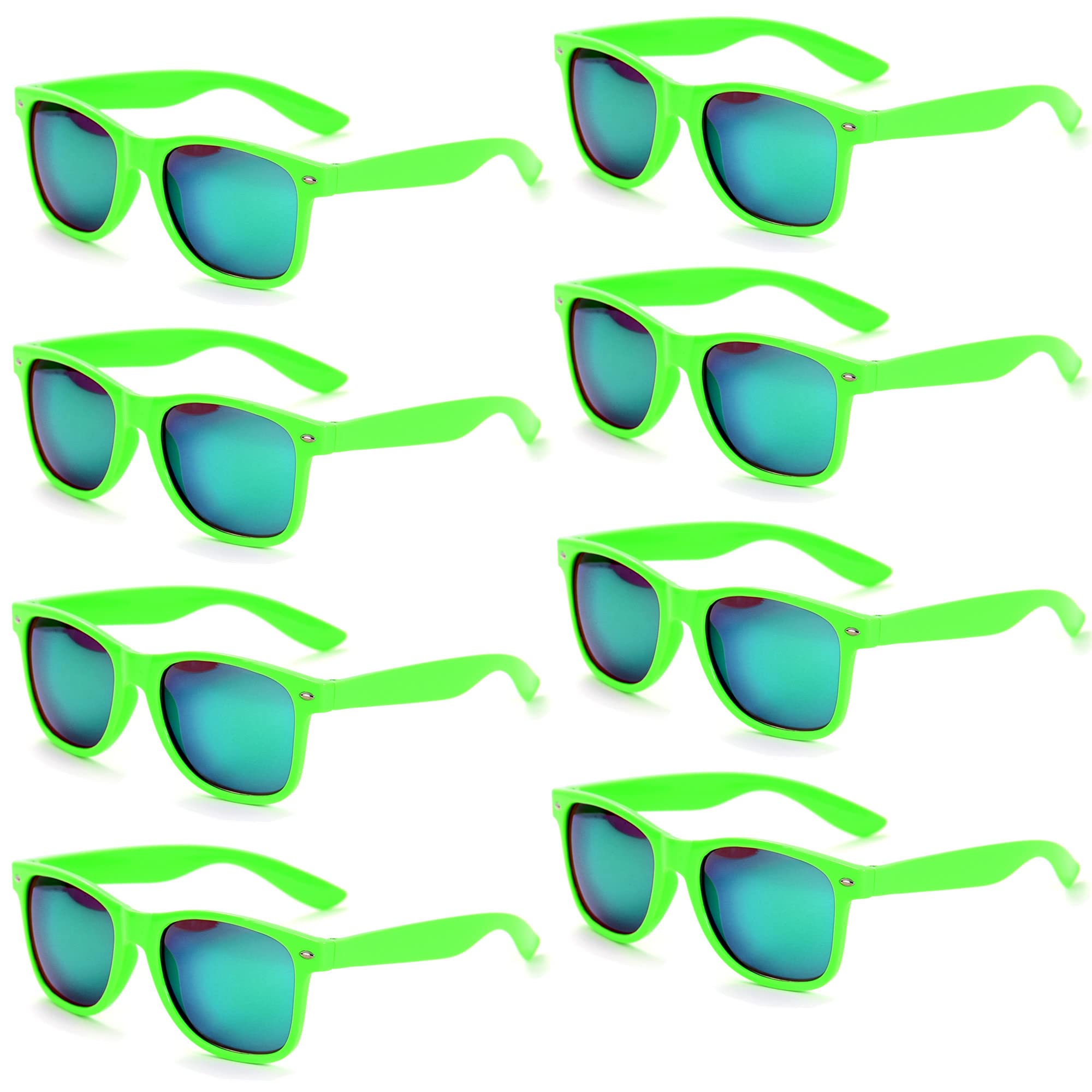 8/12/18 Pack Neon Sunglasses Bulk - Colorful Retro Party Sunglasses Multipack for Men & Women - Perfect for Pool Parties, Beach Outings, Festivals & Summer Events