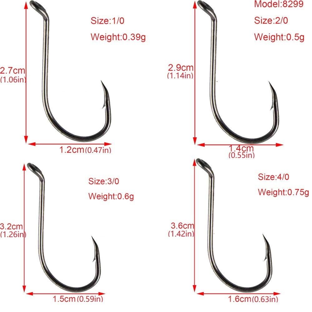 50pcs Octopus Fishing Hooks - High Carbon Steel Circle Hooks for Bass & Trout - Saltwater & Freshwater Fishing Tackle in Assorted Sizes (8299) - Perfect for Deep Sea, Lake, and River Fishing