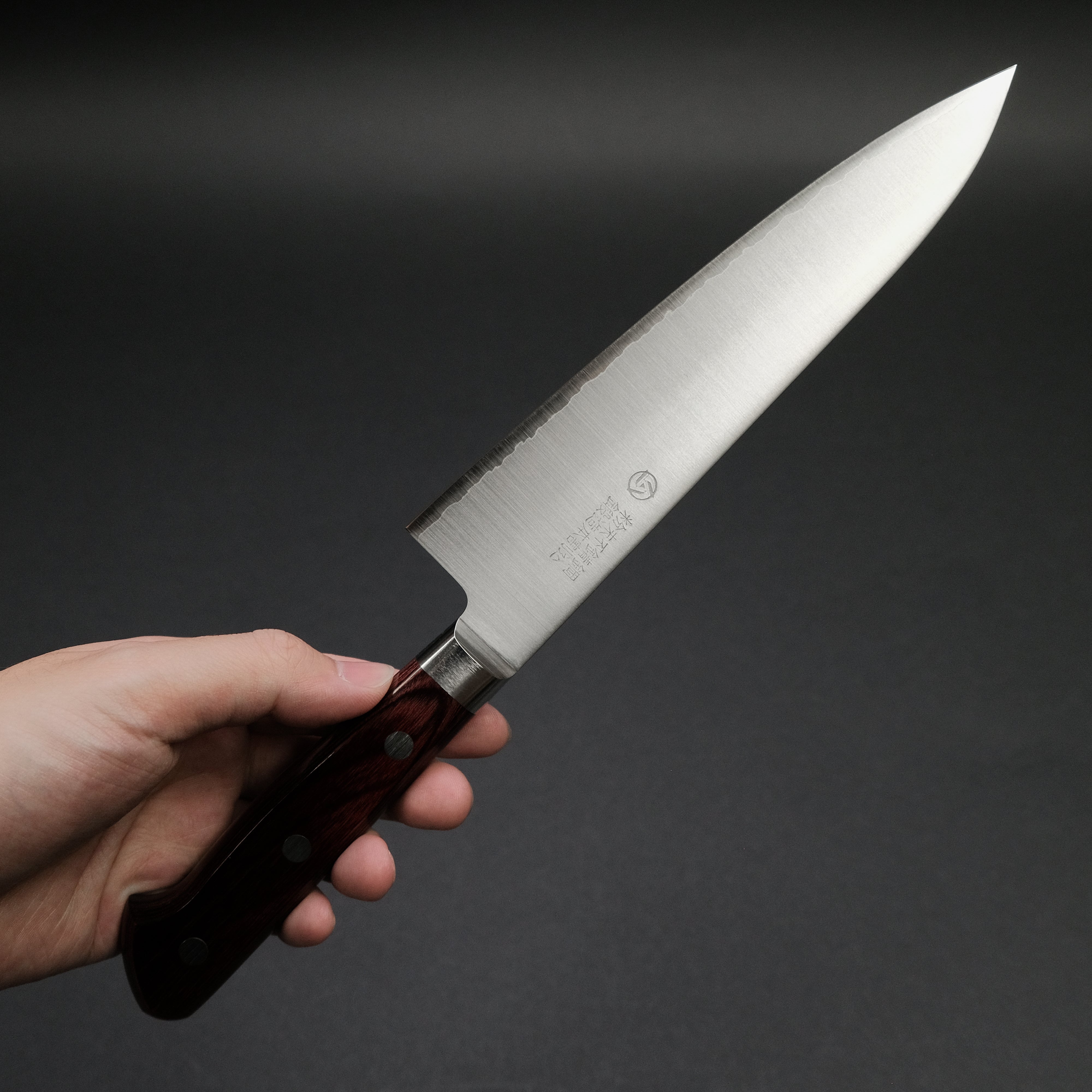 Hitohira TP Gyuto 180mm Japanese Chef Knife with Wine Pakka Handle - Premium Kitchen Knife for Sushi, Meat Cutting & Professional Cooking