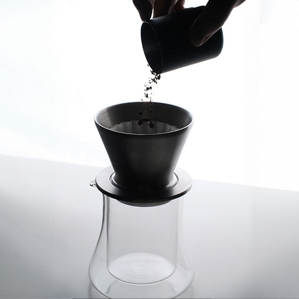 Varia FLO Dual Wall Glass Server - Insulated Carafe for Hot & Cold Beverages - Perfect for Coffee, Tea, Iced Drinks & Entertaining