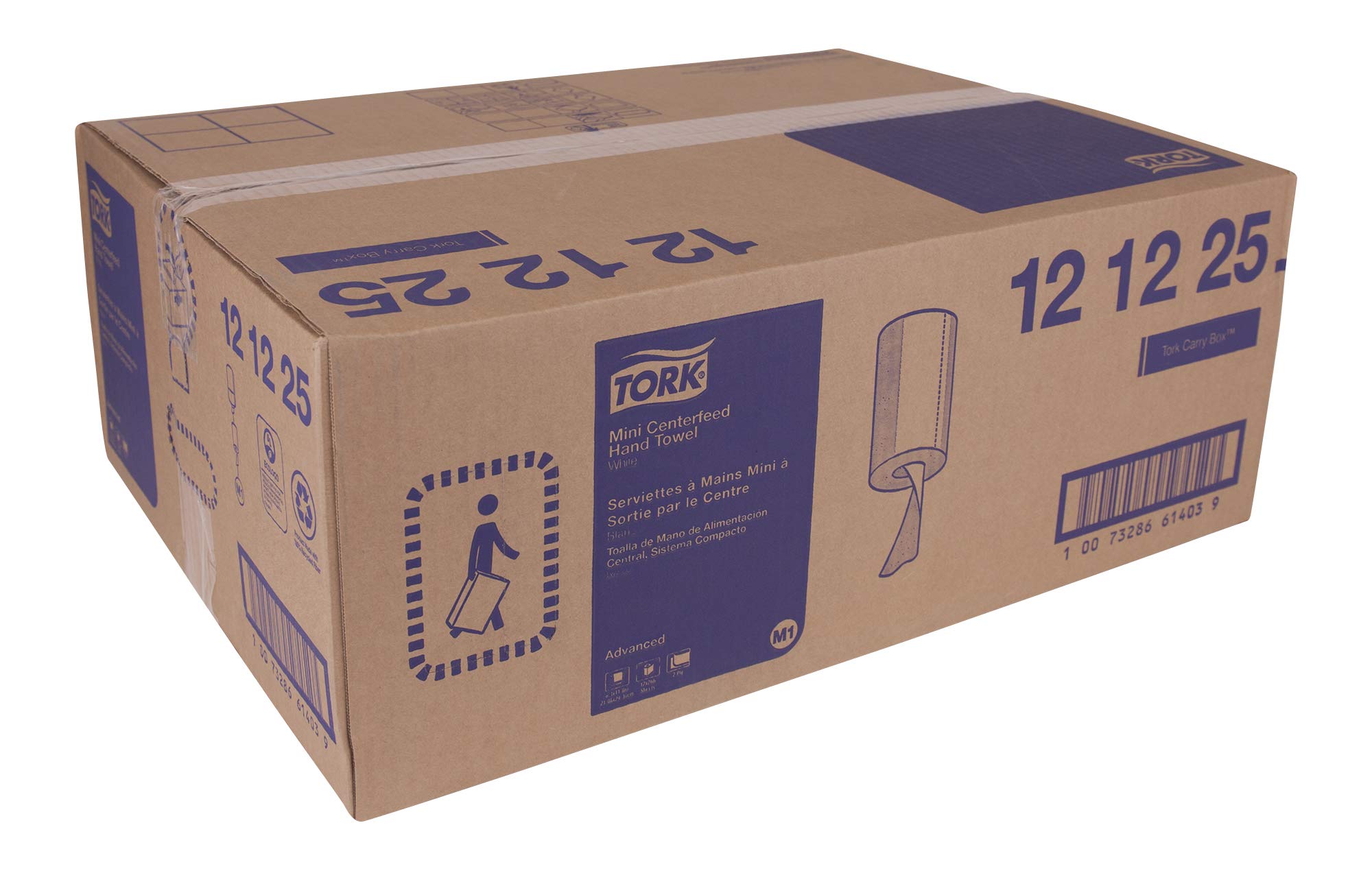 Tork Basic Mini Centerfeed Paper Towel White M1 | High Absorbency | 12 x 266 Sheets (121225) | Ideal for Home, Office & Restaurant Use