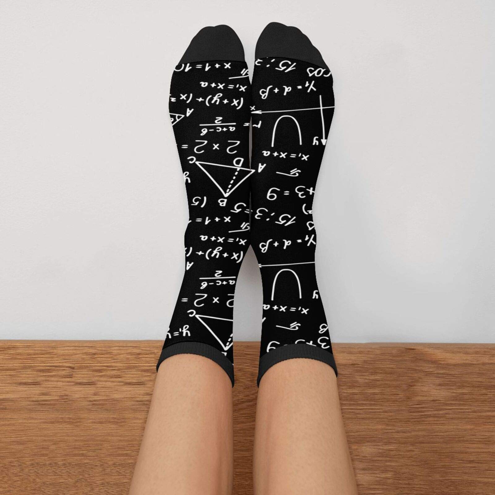 Algebra Geometry Abstract Math Socks for Men & Women - Funny Novelty Crew Tube Socks for School, Work & Gifts | STEM Teacher Student Gift Idea