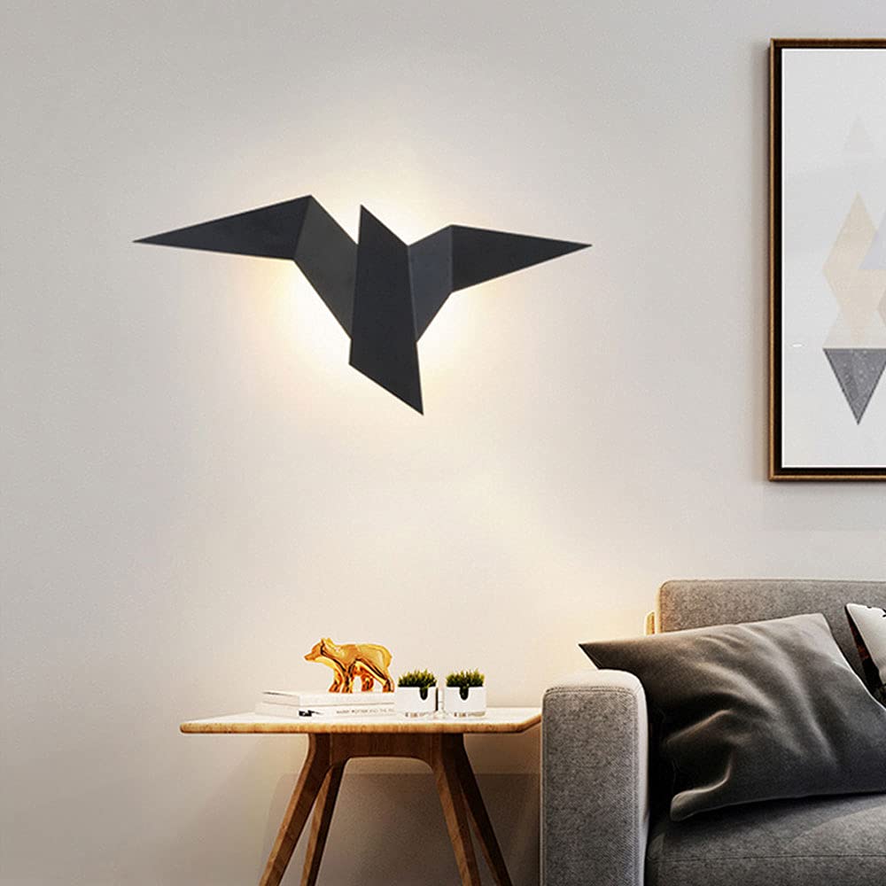 Nordic Style 3W LED Wall Light - Bird Shaped Metal Sconce with Warm White Light, Geometric Wall Wash Lamp for Living Room, Bedroom, Bedside, Hallway & Foyer - Perfect for Ambient Lighting and Home Decor