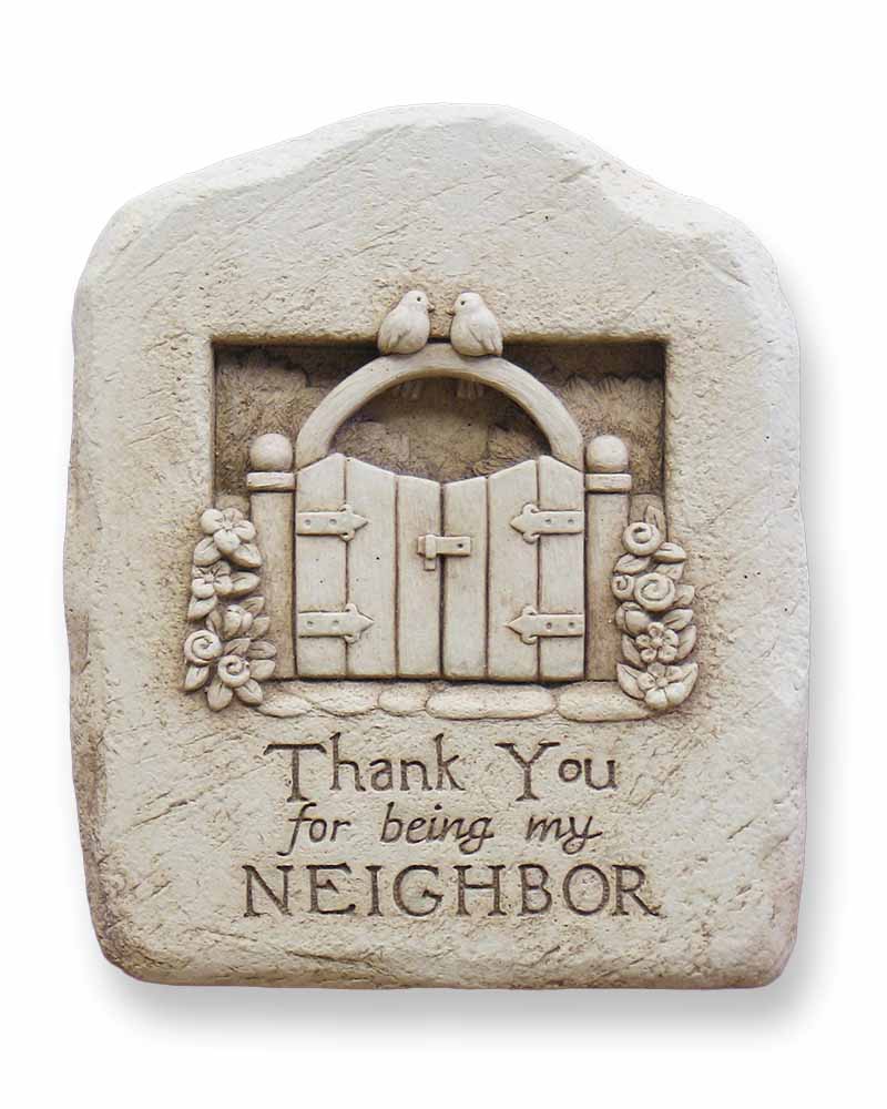 Cast Stone Wall Hanging 'Thank You Neighbors' #1141A by Carruth Studio - Perfect for Front Porch Decor & Housewarming Gifts