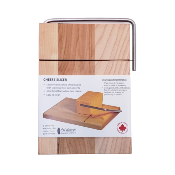 Premium A&L WOODCRAFT Hardwood Cheese Slicer - Ergonomic Design for Left & Right Handed Users - Perfect for Cheese Boards, Charcuterie Platters & Gourmet Kitchen Use