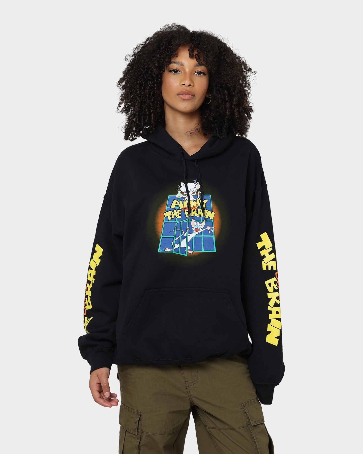 Pinky and The Brain Vintage Hoodie - Black Wash Retro Cartoon Sweatshirt for Men & Women | Perfect for Casual Wear, Cosplay, and 90s Nostalgia Fans