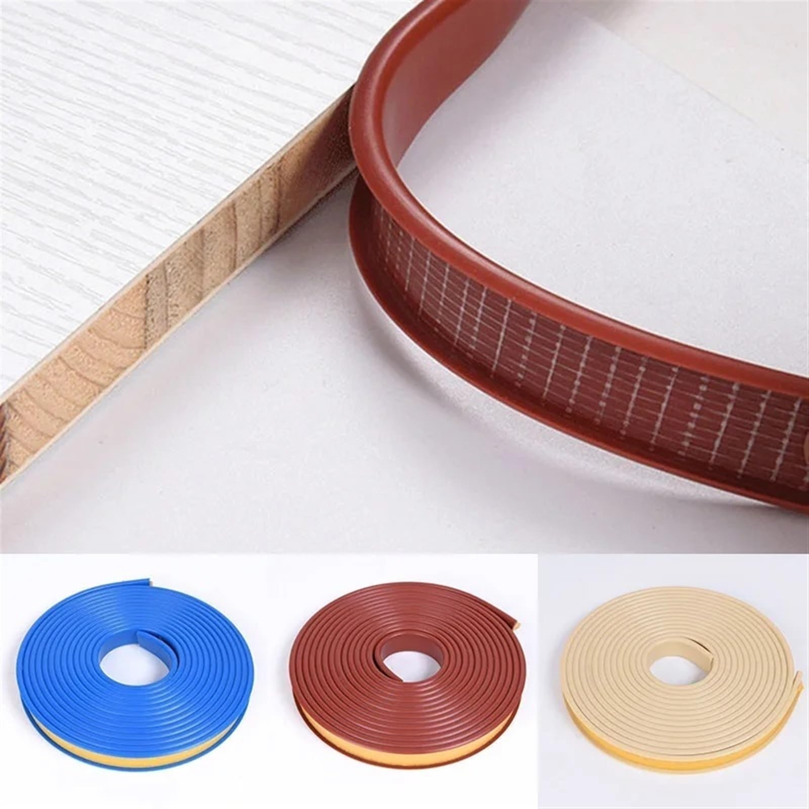 U-Shaped Wood Edge Banding Tape - Self-Adhesive Furniture Edge Trim for Wooden Boards, Cabinets, Tables, Chairs - Protective Silicone Rubber Sealing Strip (Multiple Colors) - Perfect for DIY Home Improvement & Furniture Edge Protection