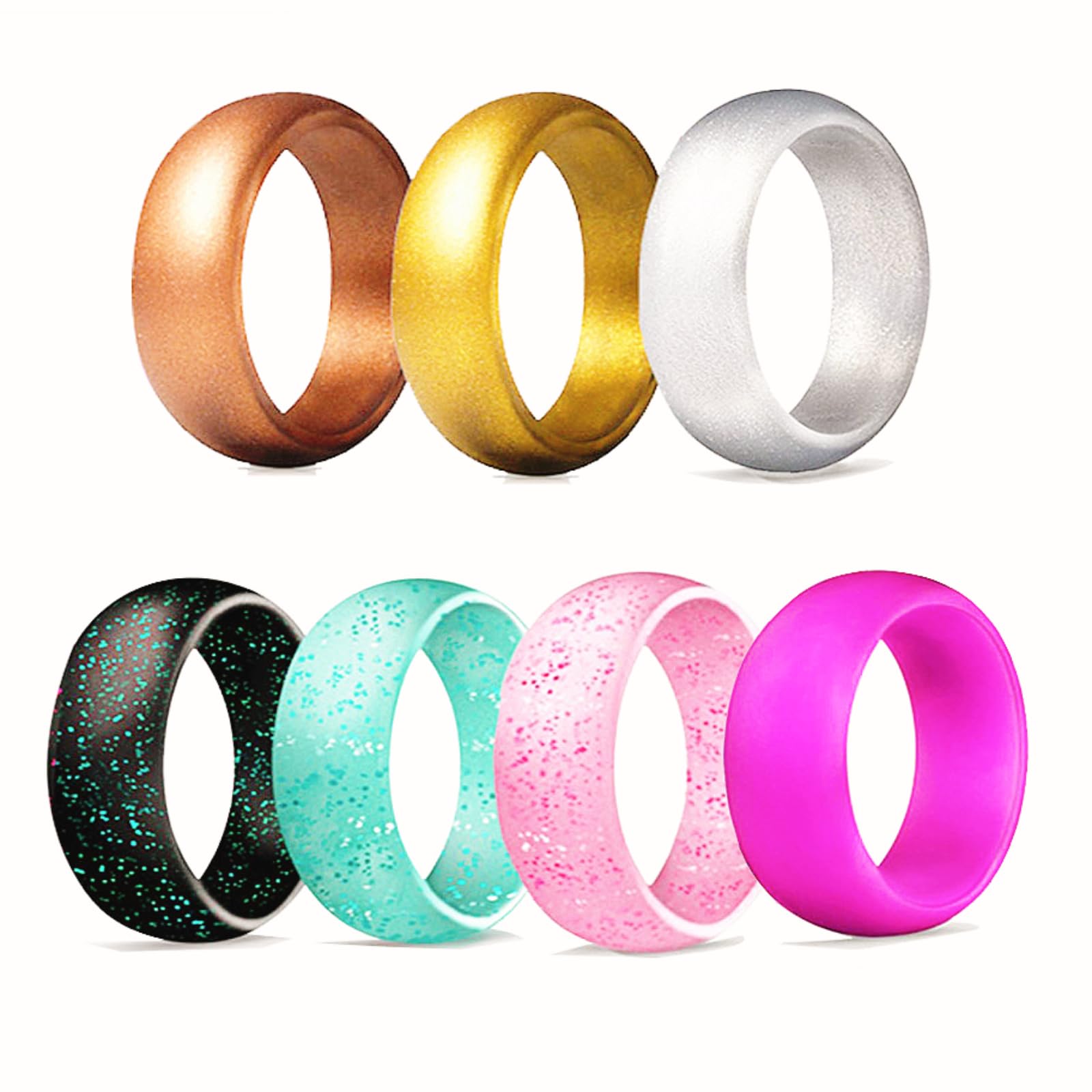 Silicone Wedding Bands for Women - 5.7mm Wide, 2mm Thick - Gym & Swimming