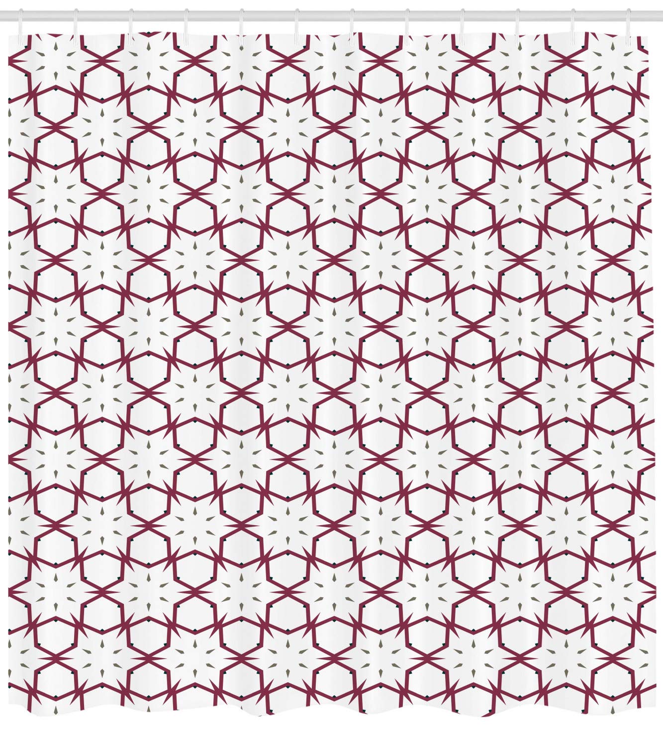 Vintage Floral Shower Curtain - Ambesonne Pointy Petals Design, 69
