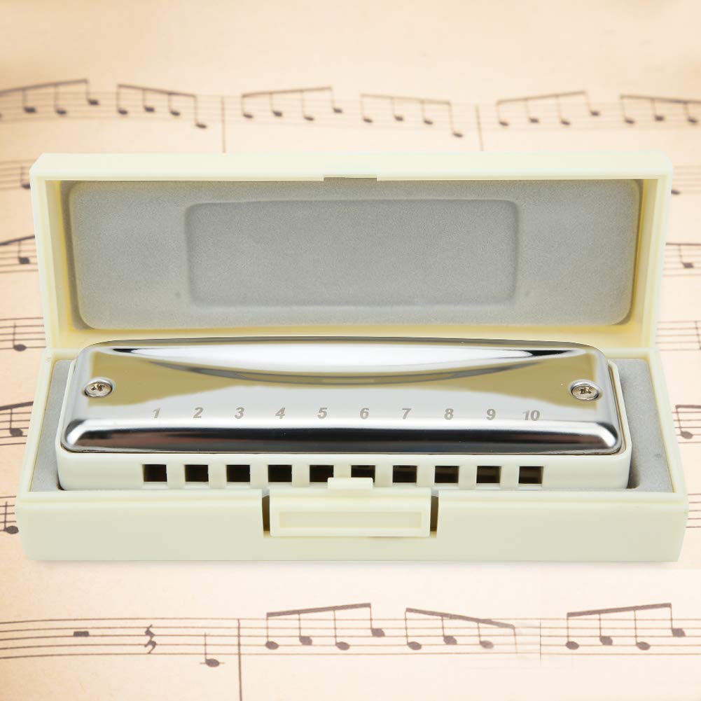 F Key Blues Harmonica - Diatonic Resin Wind Instrument for Kids, Adults & Beginners (White) | Perfect for Music Lessons, Blues Performances & Travel
