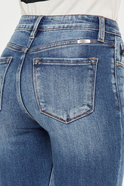 Kancan Women's High Waist Distressed Raw Hem Ankle Skinny Jeans - Trendy Ripped Denim Pants for Casual Wear, Night Out & Street Style Fashion