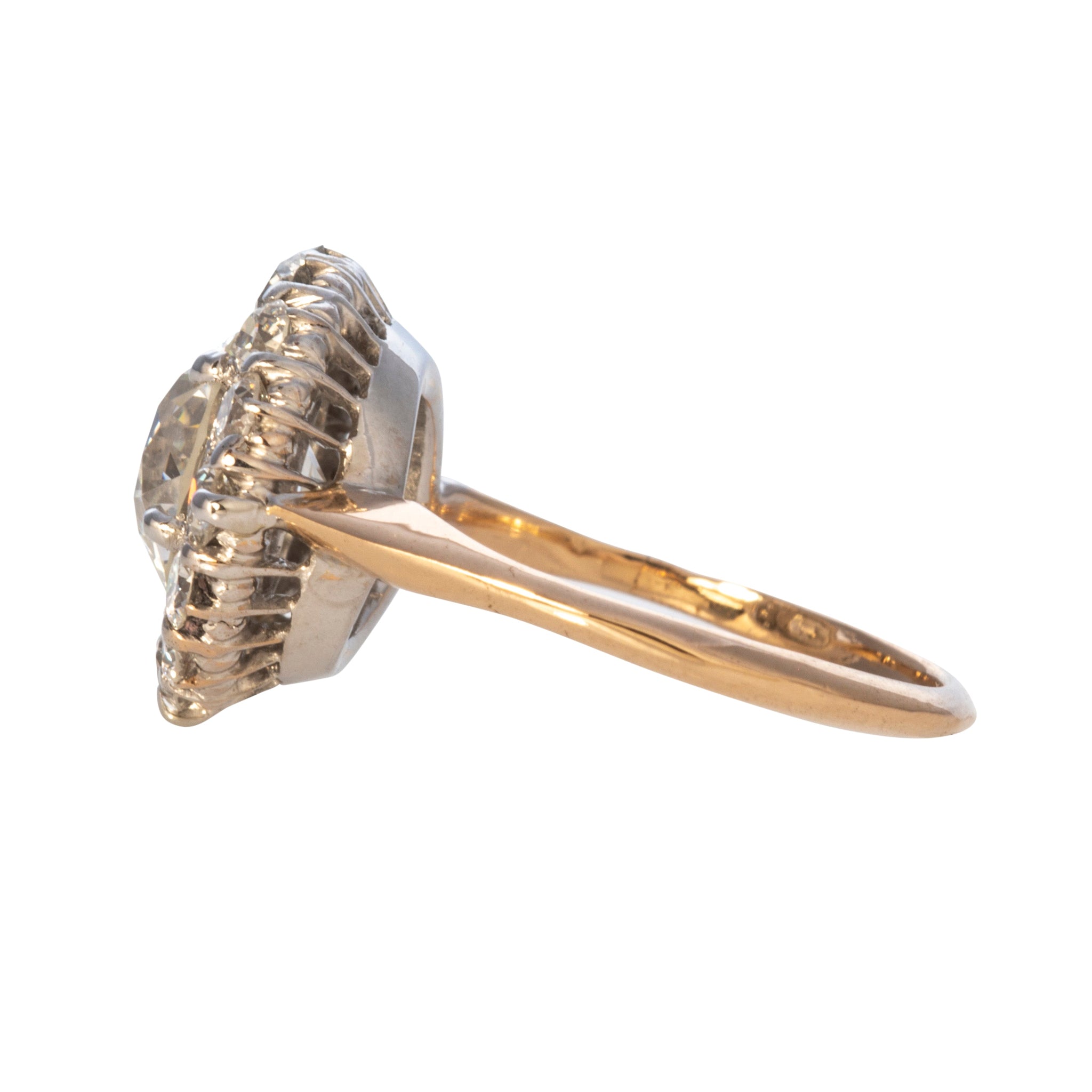 2.45ctw Victorian Old European Cut Diamond Cluster Ring in 14K Gold - Elegant Vintage Jewelry for Weddings & Special Occasions
