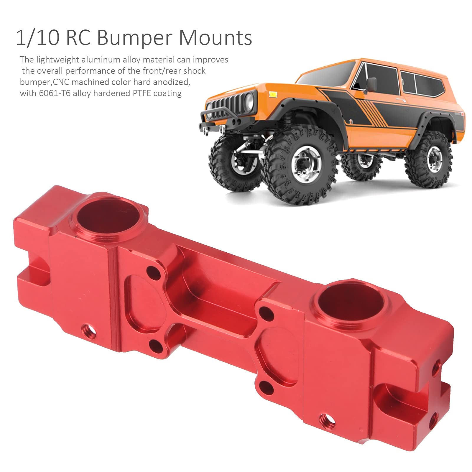 VGEBY Aluminum Alloy RC Car Front Rear Bumper Mount & Servo Bracket - Compatible with GEN8 1/10 Scale RC Crawler (Red) - Perfect for Off-Road Crawling & RC Car Upgrades